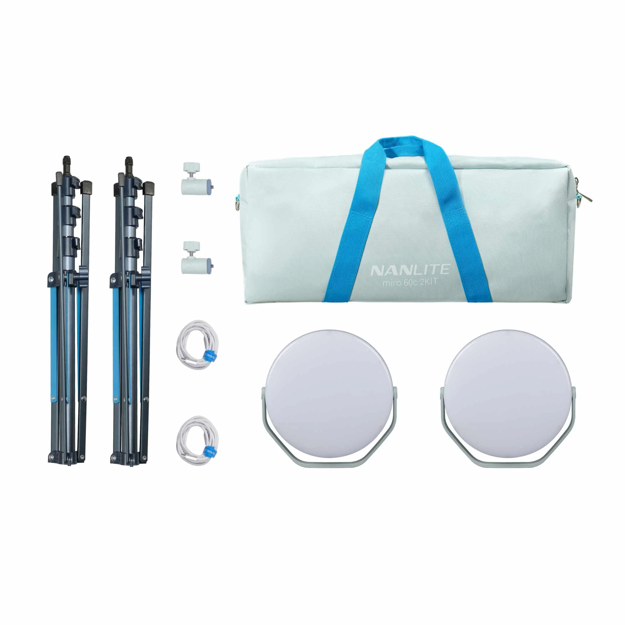 miro 60C LED Full-Color Round Panel 2-Light Kit, Mint Blue - Image 7