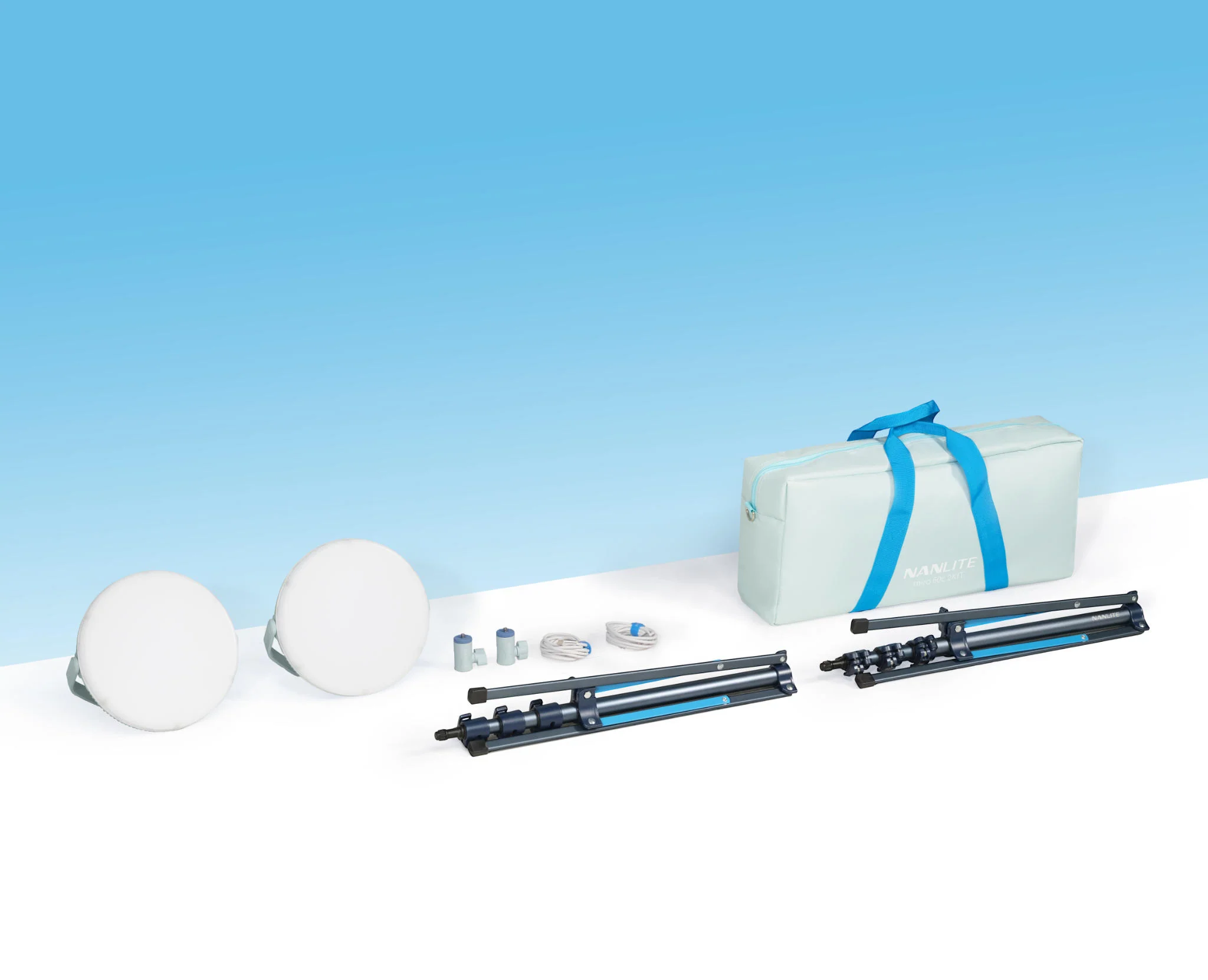 miro 60C LED Full-Color Round Panel 2-Light Kit, Mint Blue - Image 8